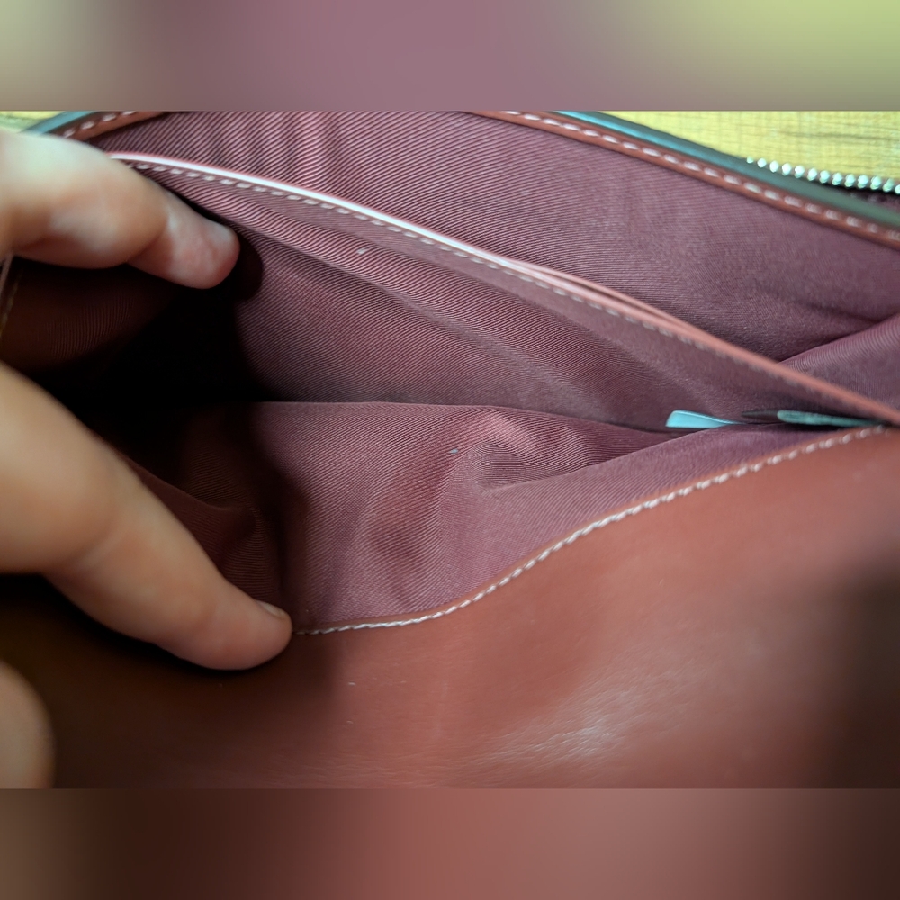 Anna Foldover Crossbody Clutch In Signature Canvas With Rexy By Guang Yu - Picture 12 of 14